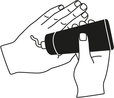 Grafik Hand mit Tube
